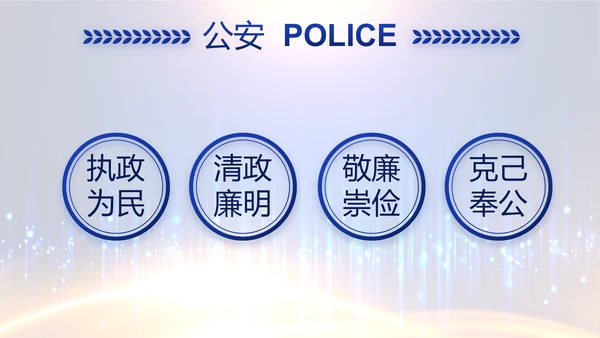 蓝色科技感派出所工作总结计划动态PPT