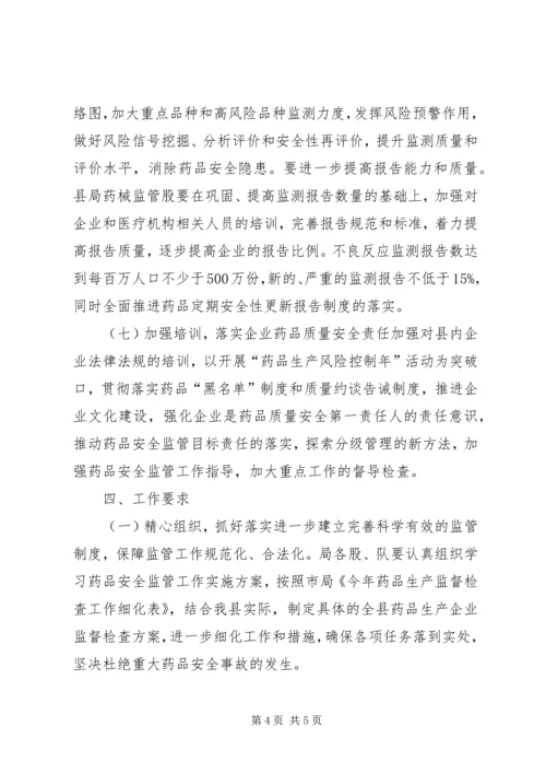 食药监药品生产监管工作方案.docx