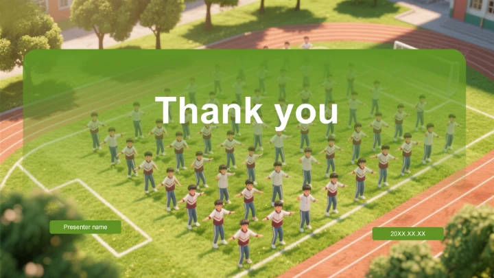 绿色卡通风学校校园活动PPT主题