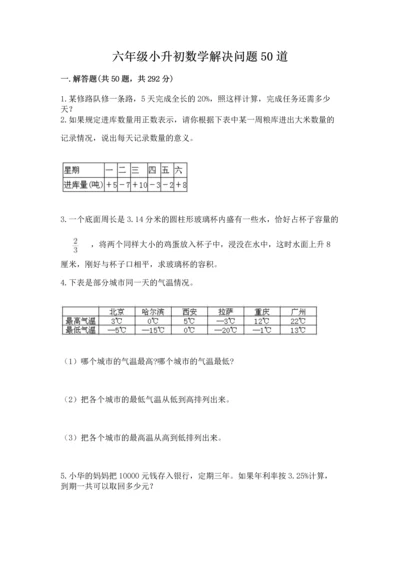 六年级小升初数学解决问题50道附答案（达标题）.docx