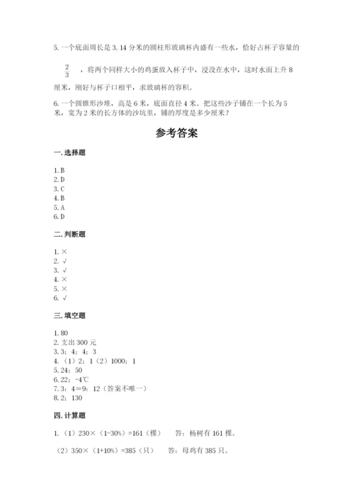 焦作市小升初数学测试卷一套.docx