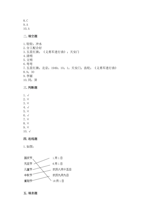 部编版二年级上册道德与法治 期末测试卷含答案【满分必刷】.docx