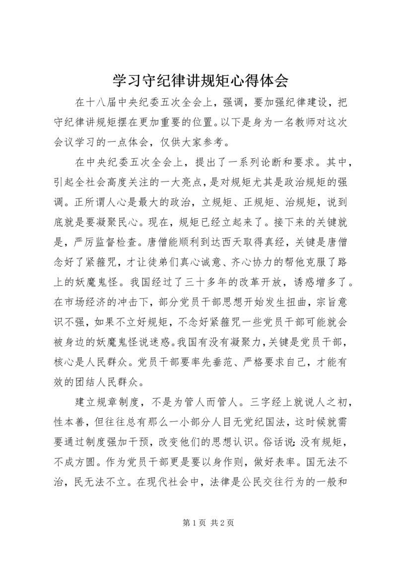 学习守纪律讲规矩心得体会 (2).docx
