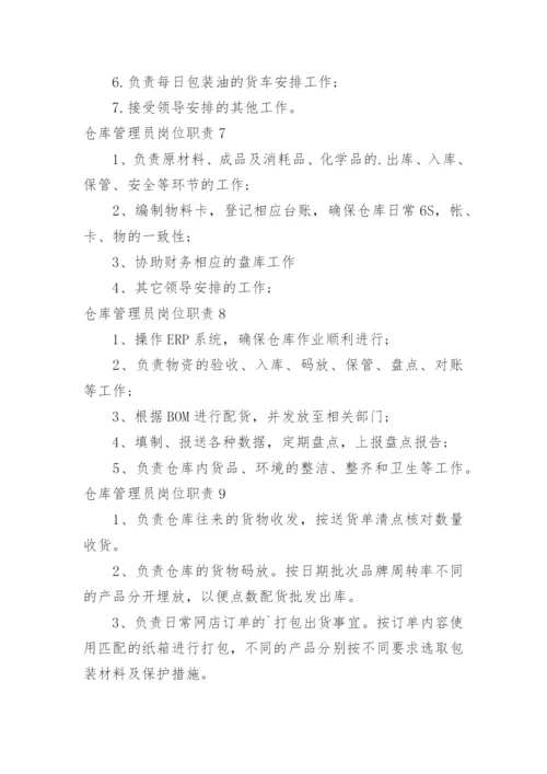 仓库管理员岗位职责.docx