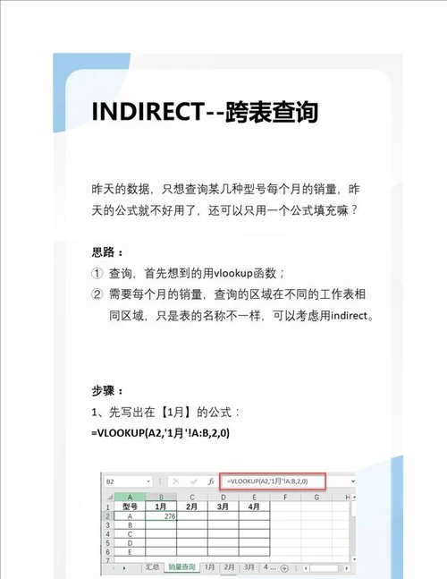 INDIRECT函数跨表引用跨表求和及使用原理