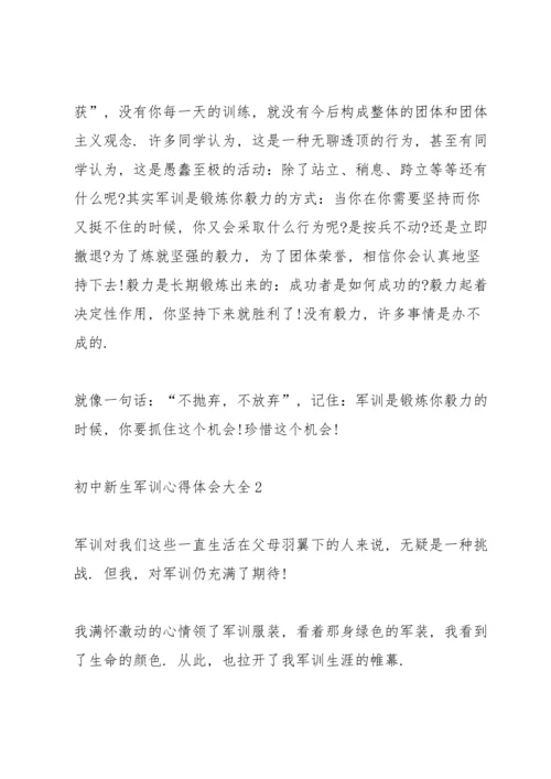 初中新生军训心得体会大全5篇.docx