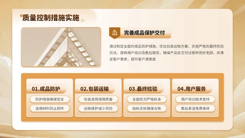 金色简约风建筑工程质量控制与提升项目规划PPT模板