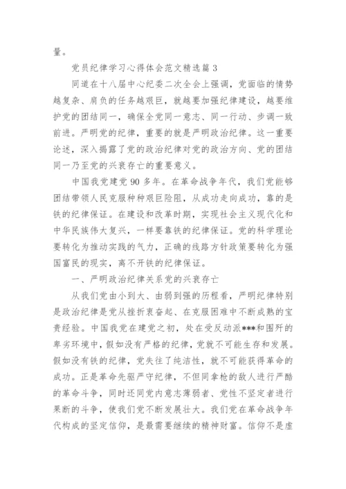 党员纪律学习心得体会范文精选.docx