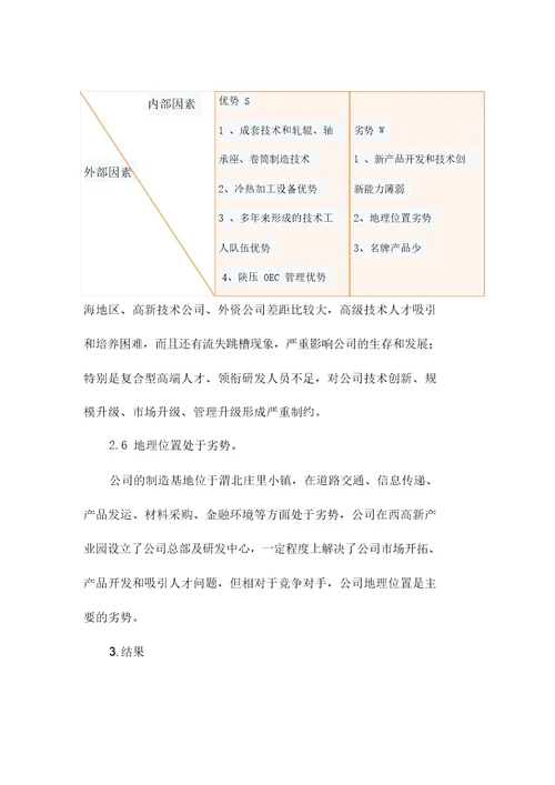 公司的内外部环境分析评价