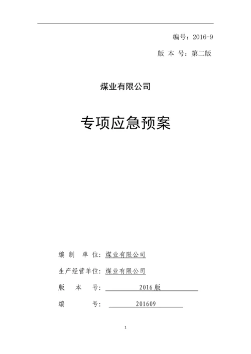煤业有限公司专项应急预案.docx