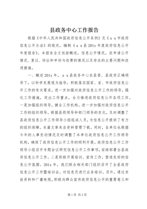 县政务中心工作报告.docx