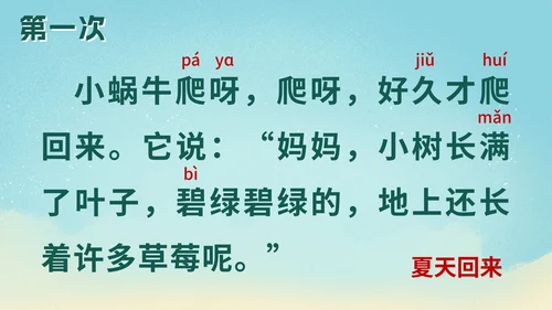 一年级上册第十四课小蜗牛PPT模板
