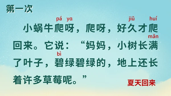 一年级上册第十四课小蜗牛PPT模板