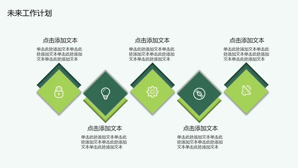 春风吹杨柳绿色季度工作总结通用PPT模板