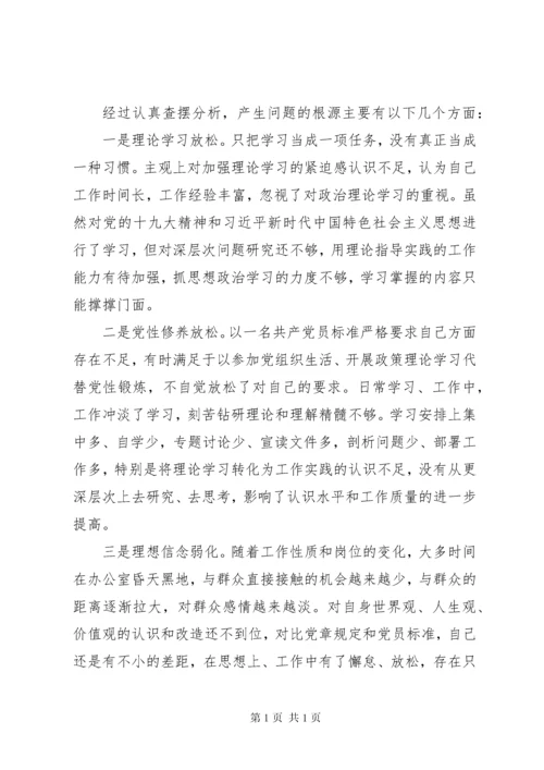 在主题教育专题民主生活会上的发言提纲.docx