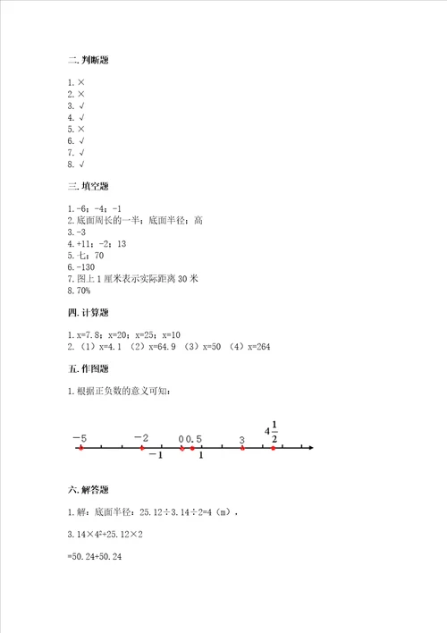 小学毕业考试数学试卷预热题