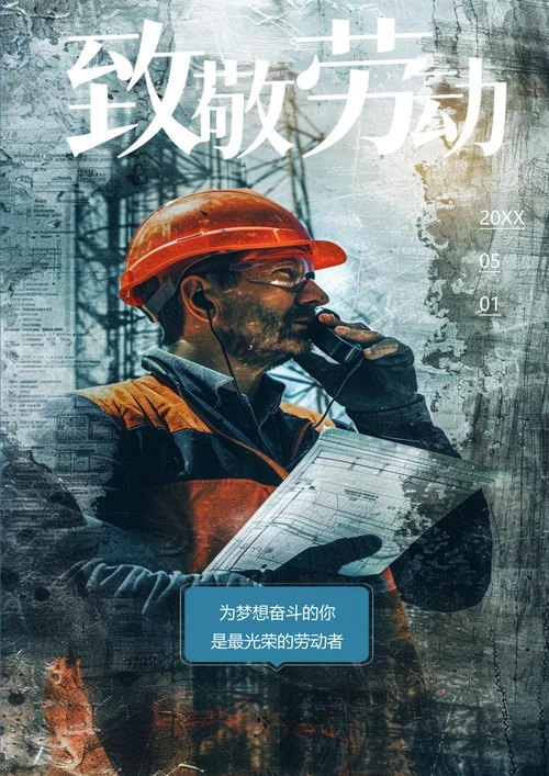 致敬劳动者节日海报
