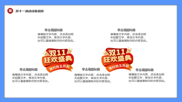 双十一促销活动数据复盘总结通用PPT模板