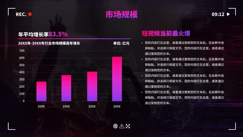 数码故障科技风抖音生态创业计划书PPT模板