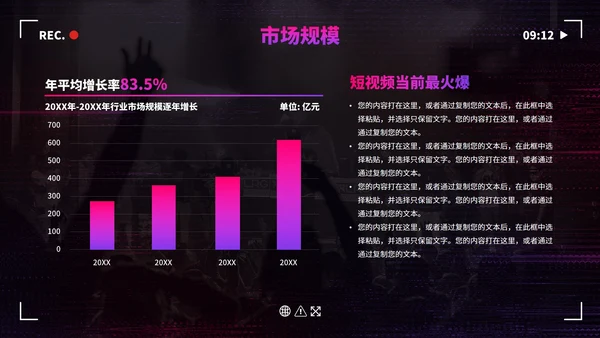 数码故障科技风抖音生态创业计划书PPT模板