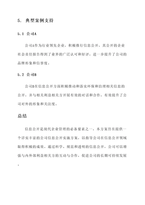 公司信息公开实施方案