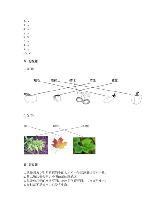 教科版一年级上册科学期末测试卷（名校卷）.docx