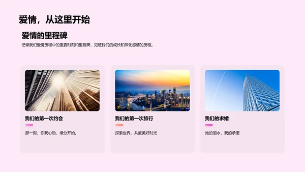 爱情历程展示PPT模板