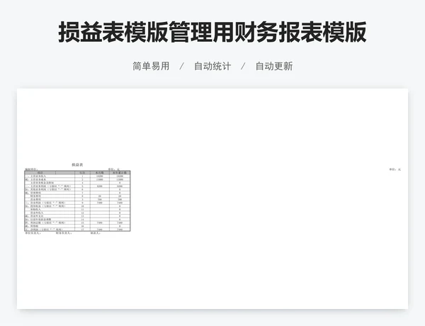 损益表模版管理用财务报表模版