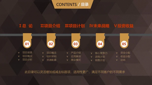轻奢质感商业项目计划书通用PPT模板