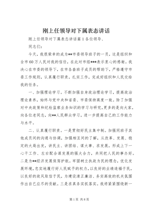 刚上任领导对下属表态讲话.docx