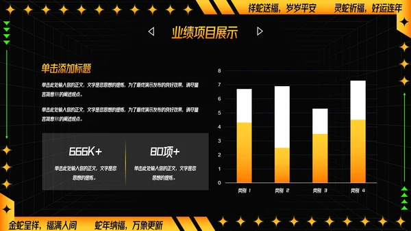 可爱卡通蛇年年年终总结汇报PPT