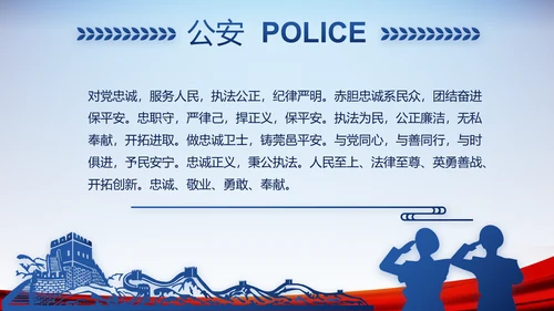 公安警察演讲动态PPT模板