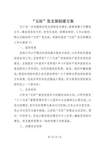 “五好”党支部创建方案.docx