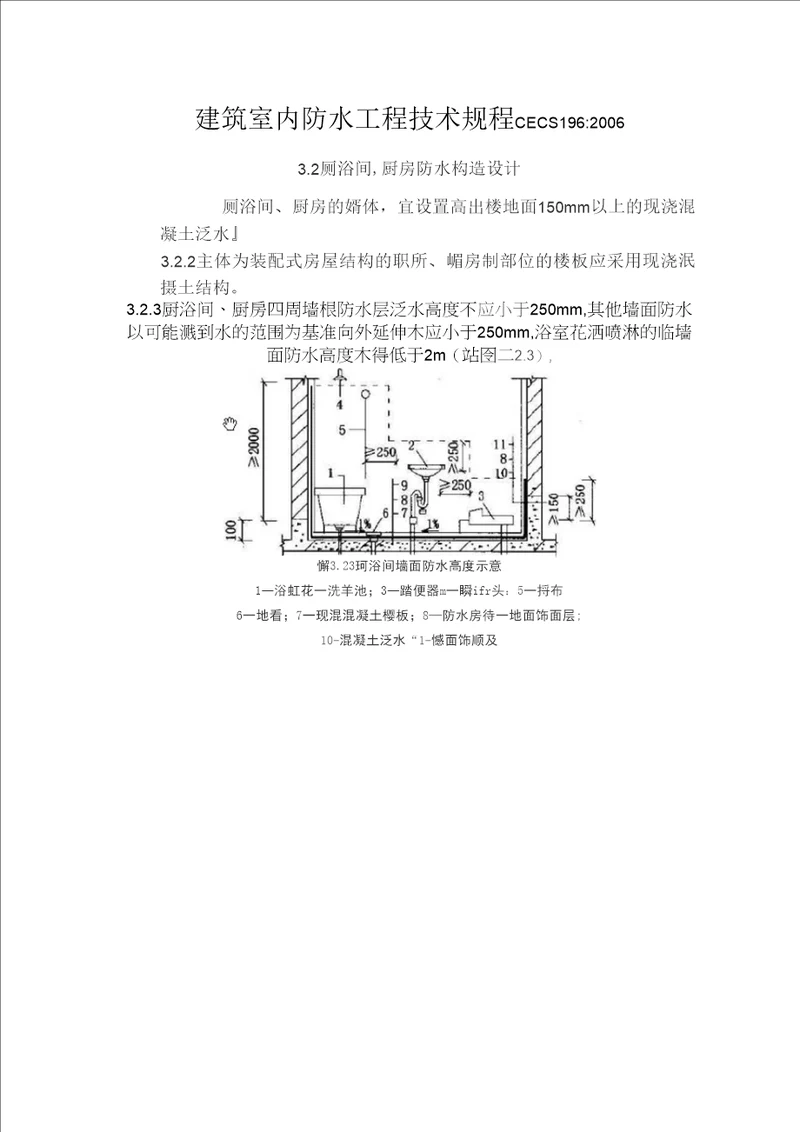 建筑室内防水工程技术规程CECS