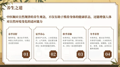 棕色中国风中医养生知识科普PPT模板
