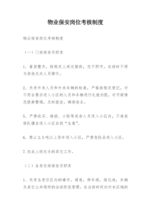 物业保安岗位考核制度.docx