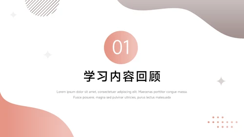 粉色大气简约学习汇报PPT模板