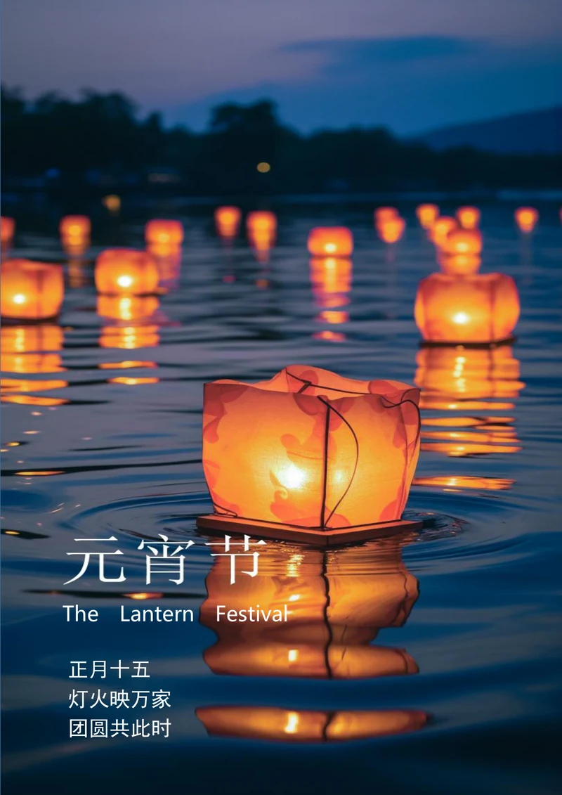 正月十五团圆节元宵节海报