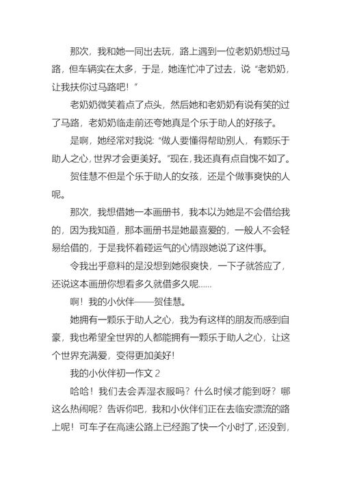 我的小伙伴初一作文