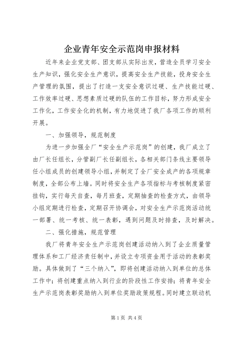 企业青年安全示范岗申报材料 (4).docx