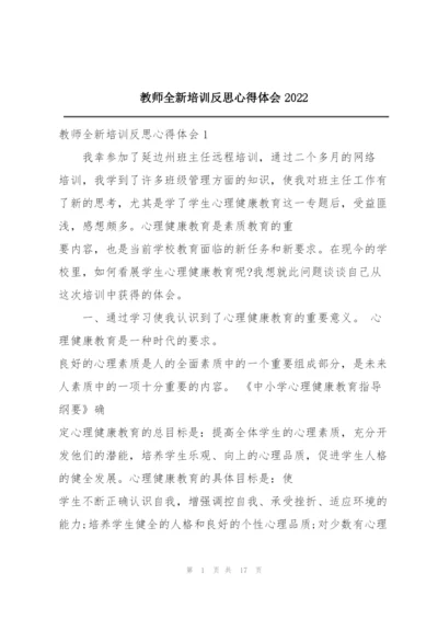 教师全新培训反思心得体会2022.docx