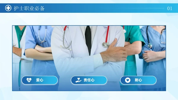 蓝色简约商务风科学管理专业护理护士长岗位竞聘通用PPT模板竞聘1