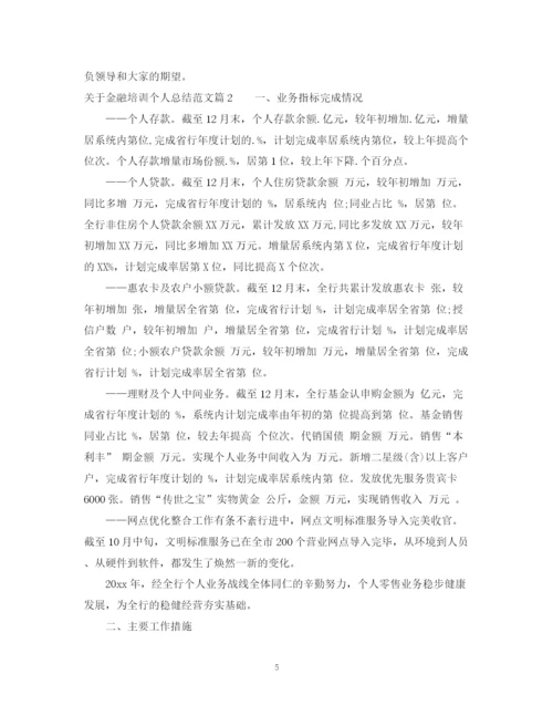 精编之关于金融培训个人总结范文.docx