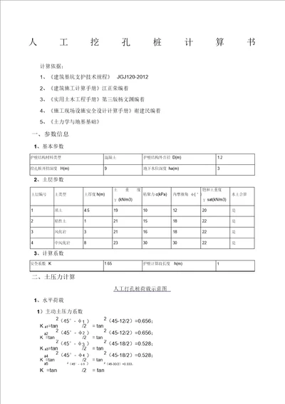 人工挖孔桩计算书