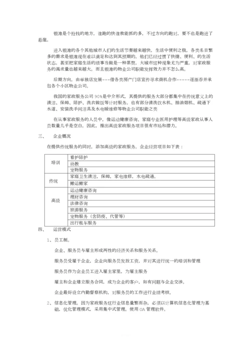 家政公司企业策划书.docx