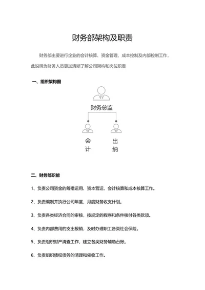财务部组织架构word模板