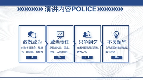 蓝色大气公安派出所工作汇报PPT动态模板