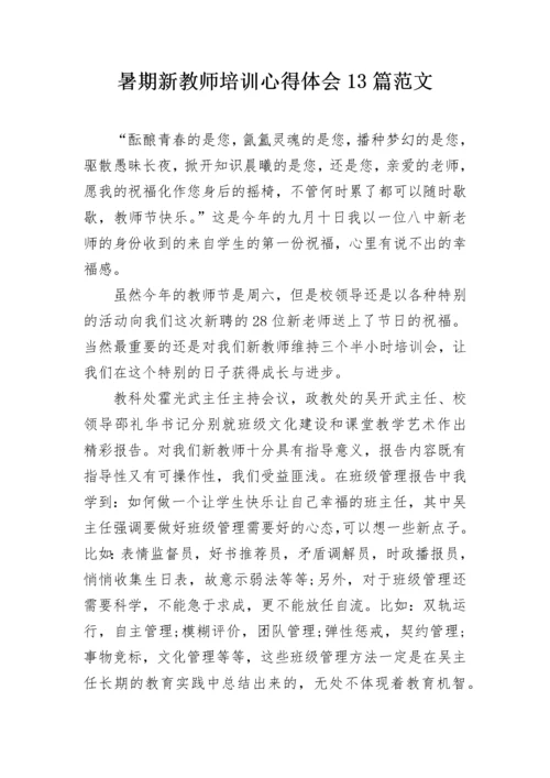 暑期新教师培训心得体会13篇范文.docx