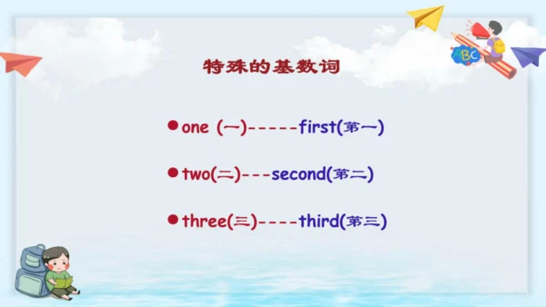 人教新起点小学英语三年级下册Unit2 基数词变序数词