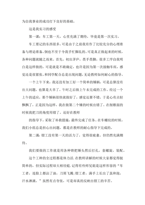金工实习心得大学生论文大全.docx